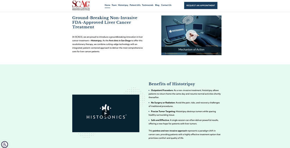 Abdominal Cancer Group website screenshot
