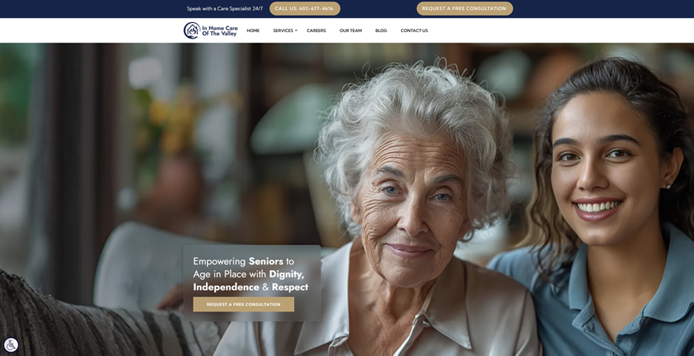 Home Care Valley website screenshot