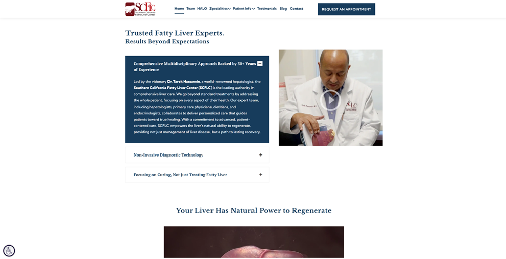 Fatty Liver Center website screenshot